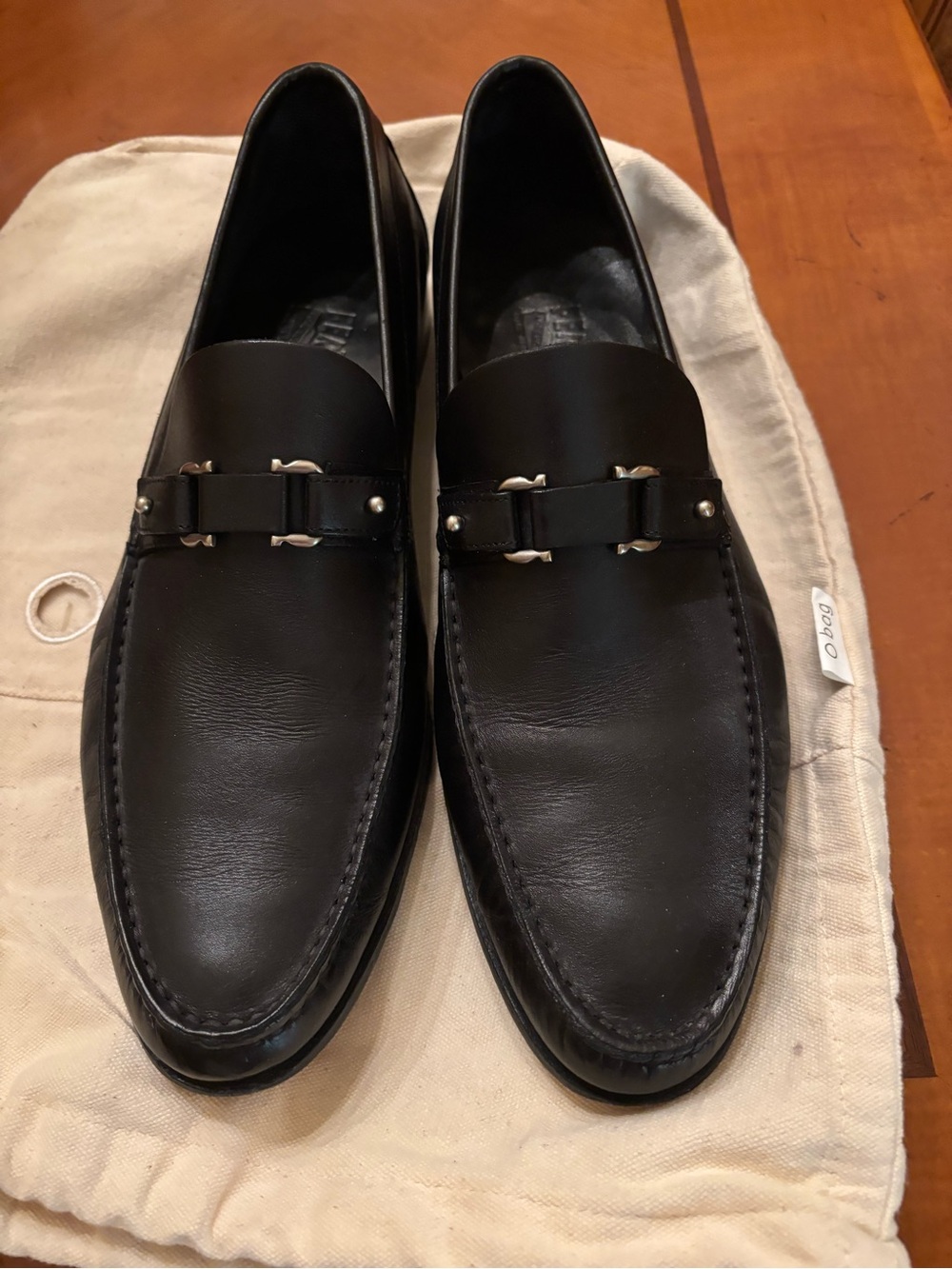 Salvatore Ferragamo Black Leather Bit Loafers